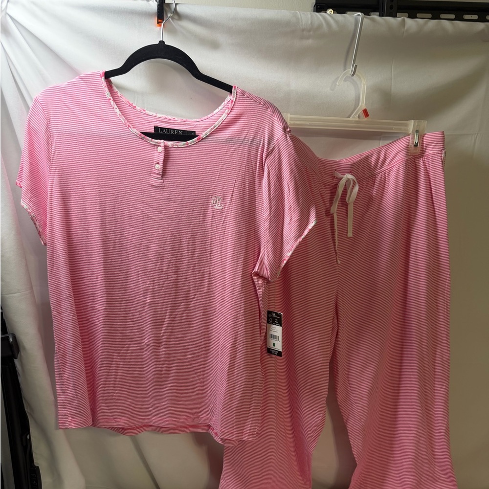 Ralph Lauren Striped Pink Pajama Set